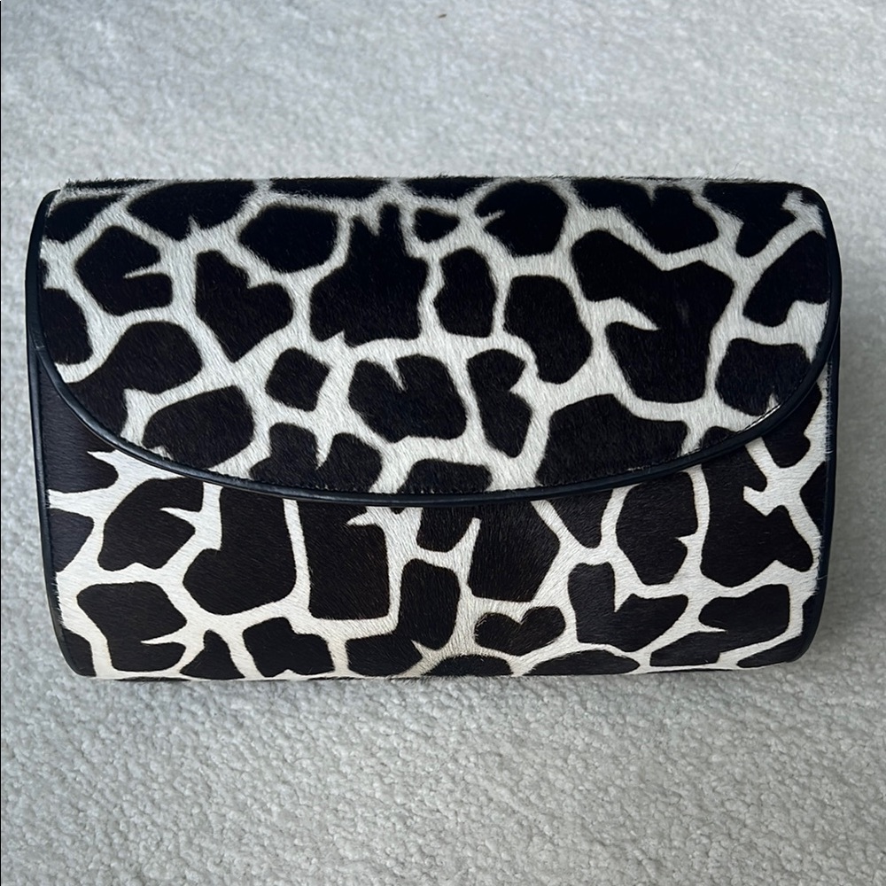 Stylish Black and White Animal Print Clutch